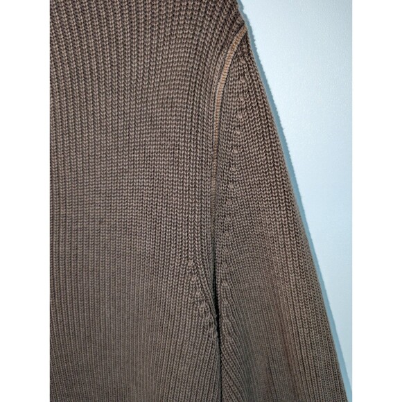 Tommy Bahama Sweater Men's Med East River Cotton Brown Long Sleeve Ribbed EUC - Picture 3 of 10